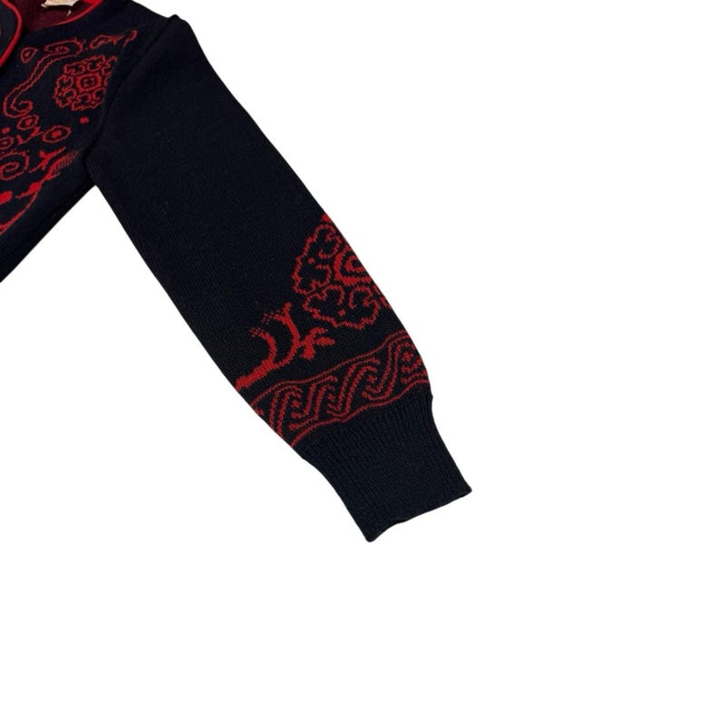 Vintage Pendleton Women's M Black Red Floral Button Up Cardigan Grandmacore image 6