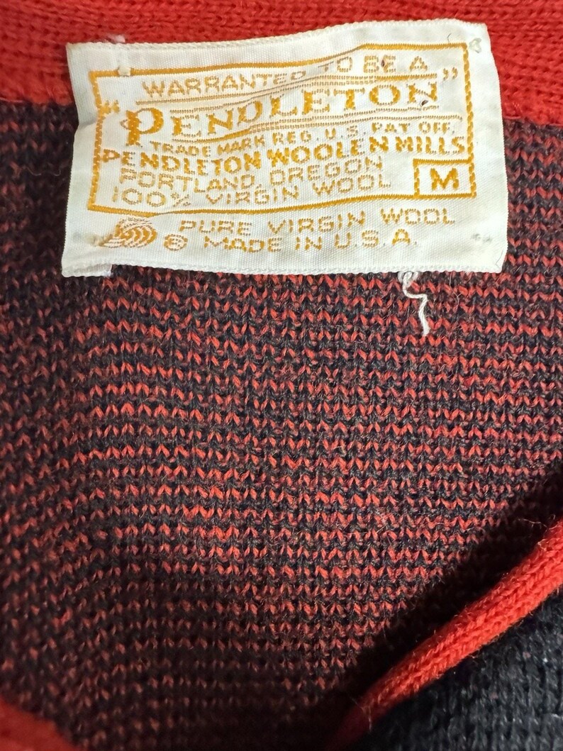 Vintage Pendleton Women's M Black Red Floral Button Up Cardigan Grandmacore image 3
