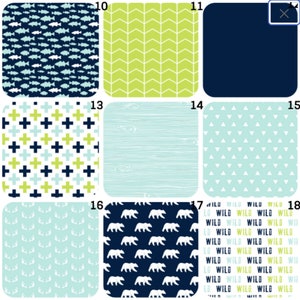 Crib sheet and covers, green and blue crib bedding, Dock A Tot Cover, stokke sheets, round bedding, bassinet sheet, 4Moms, Moses Basket image 2