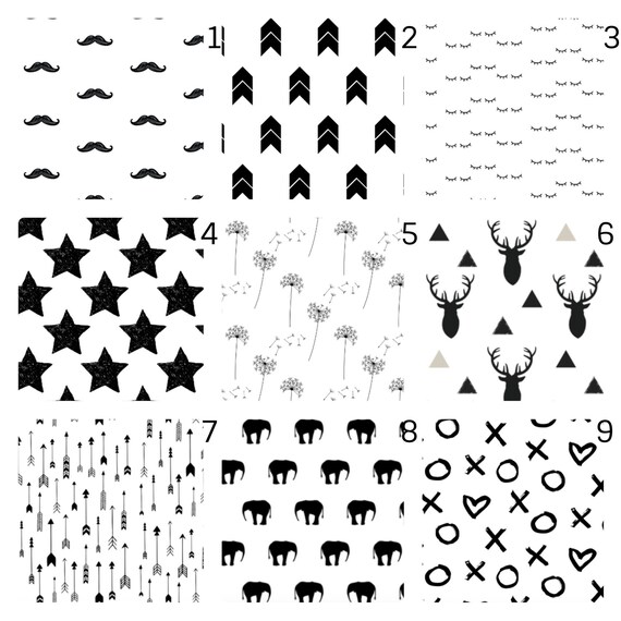 Boy Crib Sheet Girl Crib Sheet Black White Crib Sheet Dock Etsy