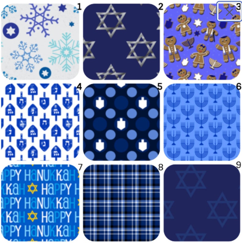 Hanukkah Sheets, Stokke Crib sheet, hanukkah crib sheets and covers, Halo sheet, dreidel sheet, round crib sheet, Menorah zdjęcie 1