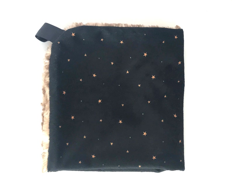 cuddle blanket, fawn blanket, minky blankie, minky lovey, baby blankie, black and gold lovey, new baby gift, star blanket, new baby gift image 5