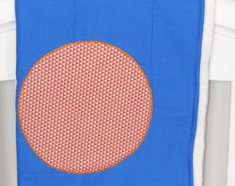 Couverture de bébé, couverture orange et bleue de chéri, couverture d’enfant en bas âge, couverture de berceau, couverture de berceau de garçon