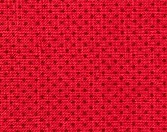 Red Pindot Fabric. Quilting Fabric.