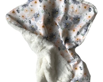 Lovey, Security Blanket, floral Lovey, Baby Crib Blanket, Girls Baby Blanket, Newborn Baby Blanket, Soft Baby Cover