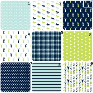 Crib sheet and covers, green and blue crib bedding, Dock A Tot Cover, stokke sheets, round bedding, bassinet sheet, 4Moms, Moses Basket image 1