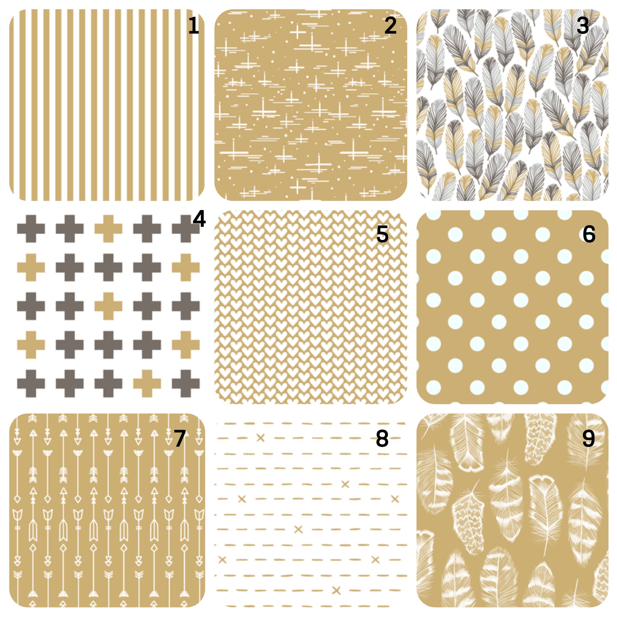 gold crib sheets