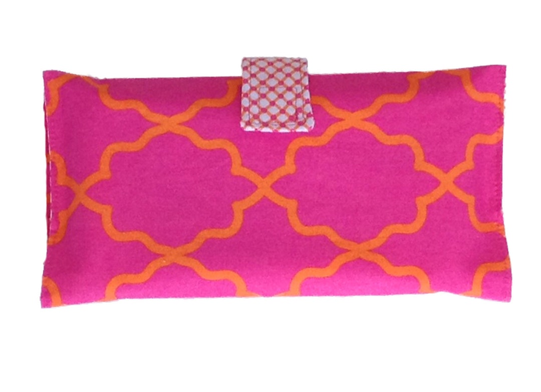 Pink and Orange Diaper and Wipe Holder, Pink Diaper Case, Pink Wipe