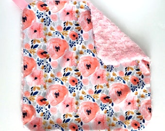 Flower lovey, Security Blanket, lovey, New Mom, Newborn Gift, Baby Girl Nursery, Baby Girl Blanket, Baby Room, Baby Gift,Pink flower Blanket