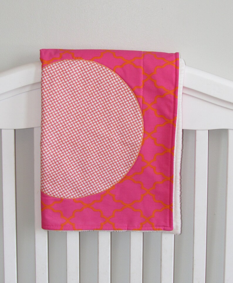 Baby Girl Pink Blanket toddler blanket pink and orange Etsy