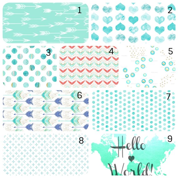 turquoise crib sheet