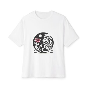 Zen Floral Unisex Oversized Boxy Tee, Casual Comfort Shirt, Meditation Gift, Spiritual Style, Relaxed Fit, Mindful Fashion