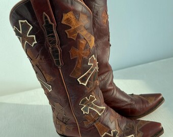 Dan Post Southern Cross DP3221 Leather Western Boots Women 6.5