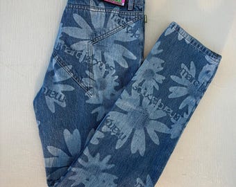 Jeansy Heaven by Marc Jacobs Floral Denim, rozmiar 28, kolekcjonerskie, nowoczesne, archiwalne