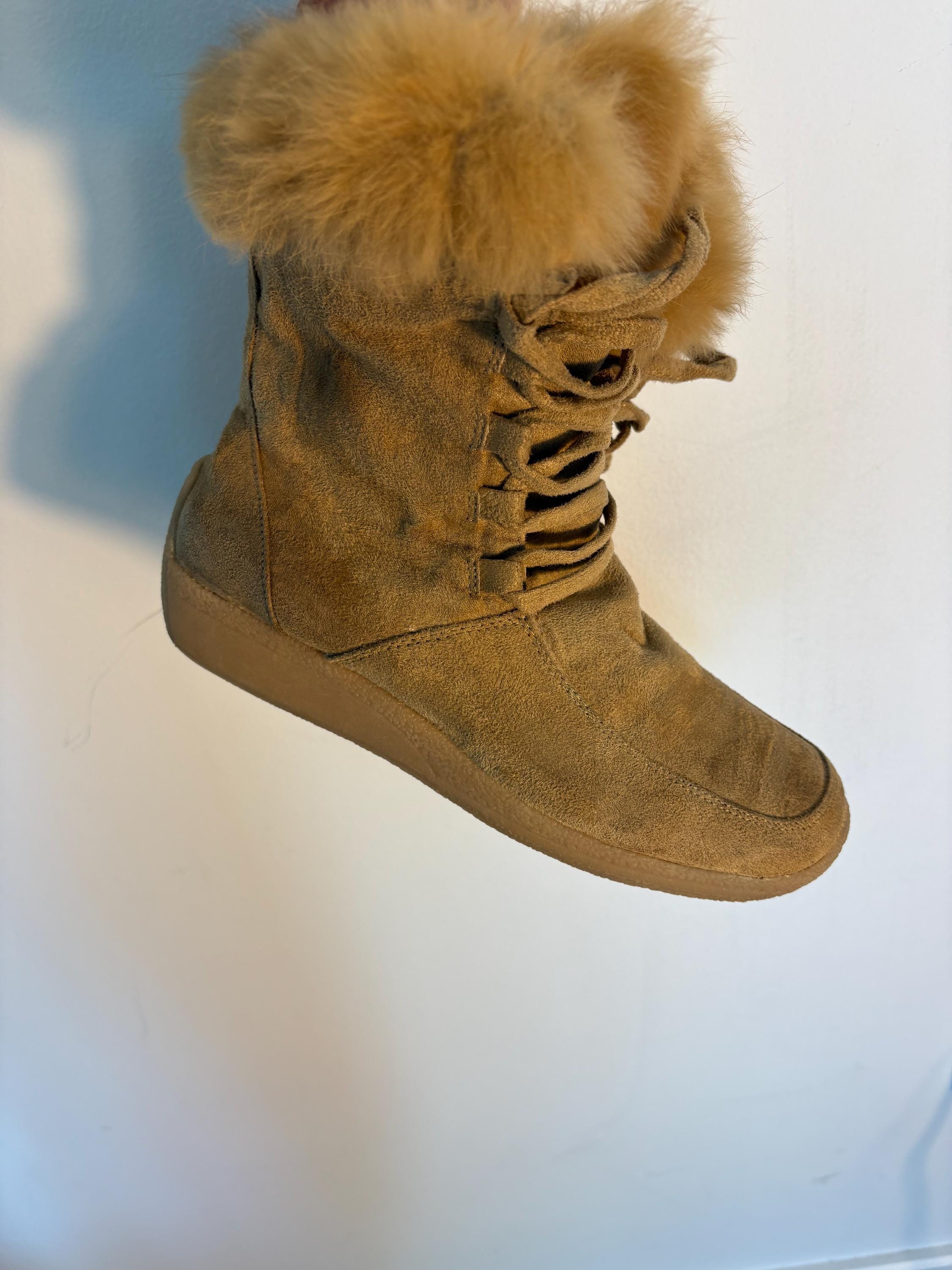 Y2k Fur Boots - Etsy Canada