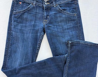 Vaqueros vintage Hudson de tiro bajo con corte acampanado Y2K, talla 27