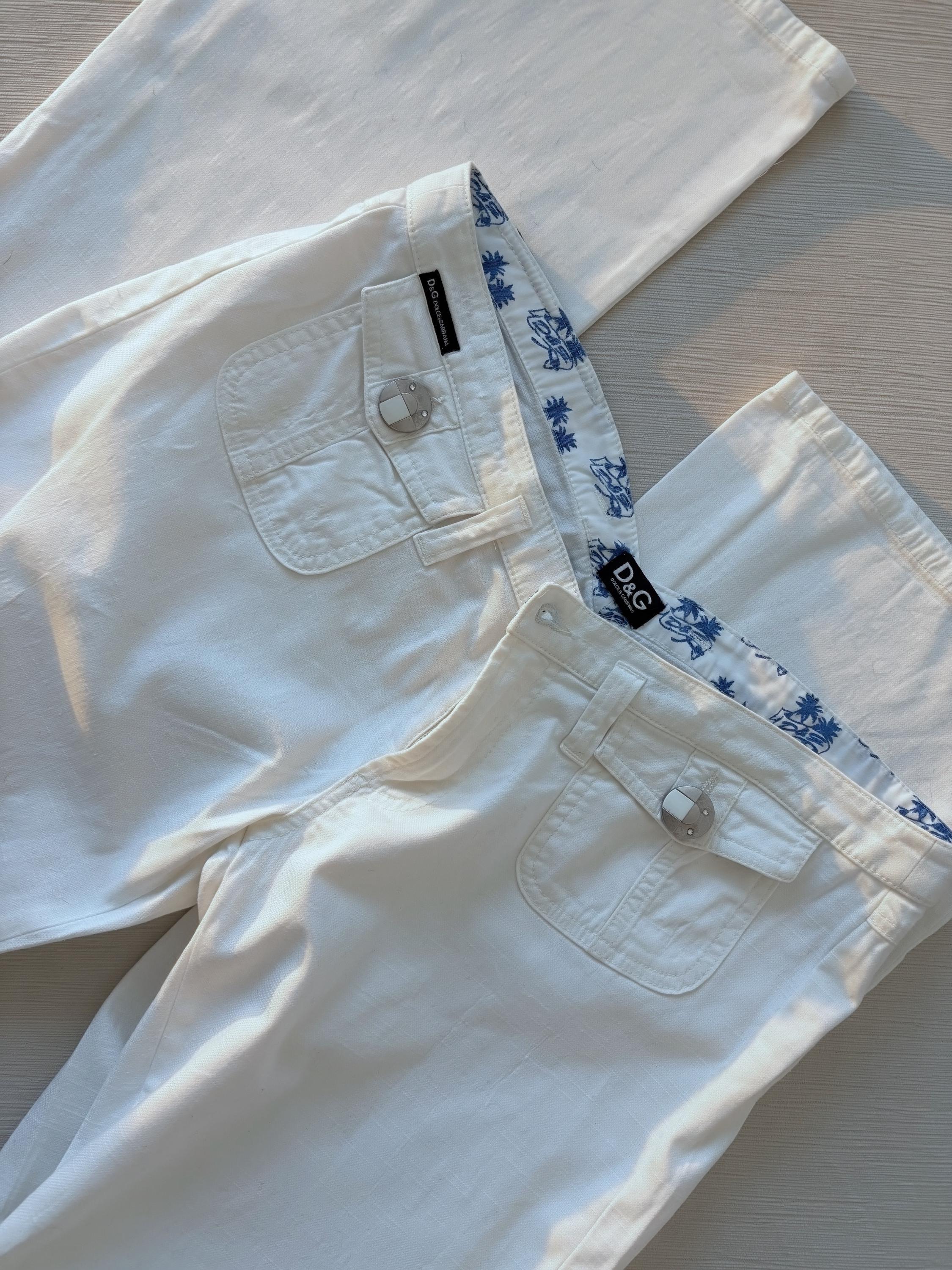 Vintage Y2K D&G Dolce Gabbana White Low Rise Bootcut Jeans - Etsy