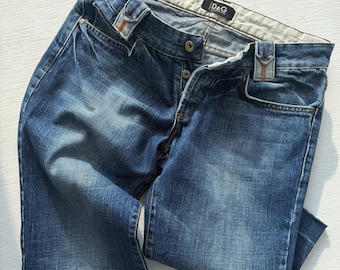 Y2K D&G Dolce Gabbana Longline Jorts Logo Pocket Denim