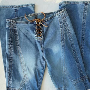 Y2k Jeans Lace Up - Etsy