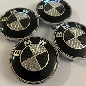 68mm Real Carbon Fiber Black White BMW Wheel Center Cap Replacment, High Quality