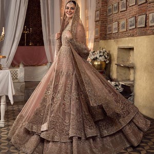 peach and rose gold dress Rose Gold Flower Girl Dress, Blush Pink Tulle Wedding Gown for Girls,  Birthday Girl Princess Dresses, Toddler Formal Outfit