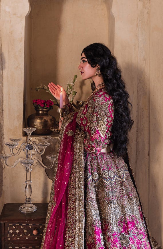 hot pink indian wedding dress Stunning Hot pink heavy bridal lehenga ( happy customer) main image 0