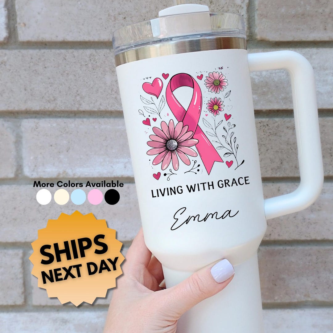 Breast Cancer Awareness Cup, Pink Ribbon Cup, Breast Cancer Survivor ...