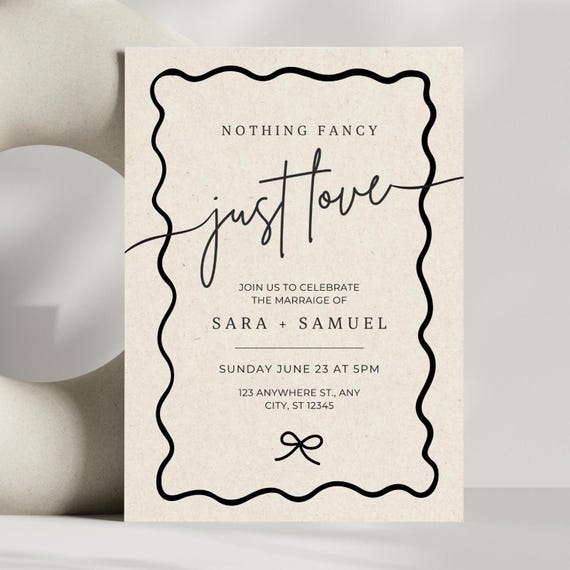 Editable Canva Template Elopement Invitation Email, Digital or Printable Announcement Reception