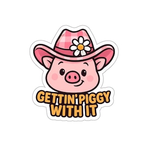 Pegatinas troqueladas de amor de cerdo caprichoso, lindas calcomanías de animales de granja, adorable decoración de cerdito para San Valentín, calcomanía de dibujos animados kawaii para computadora portátil, tamaño pequeño