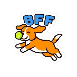 Adorables pegatinas troqueladas de "BFF" para perros, calcomanías de cachorros adorables, regalos para amantes de las mascotas, decoraciones para laptop, pegatinas para mamás de perros, arte animal divertido