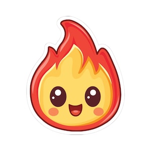 Cute Flaming Fire Kiss-Cut Stickers - Laptop Decals, Planner Stickers, Gift for Teens, Fun Party Favors, Cheerful Decor