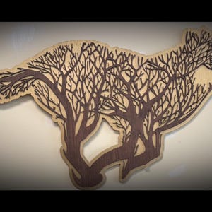 Woodland Fox Wall Art – Tree Silhouette Animal Cutout | Nature-Inspired Rustic Decor