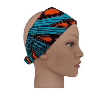 African wax batik elastic headband