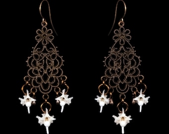 Snake Vertebrae Bone Earrings - Aria