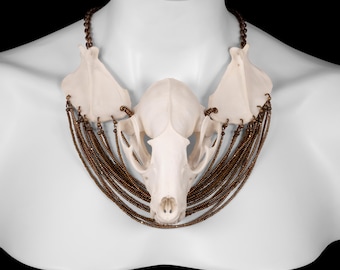 Raccoon Skull and Scapulae Bone Necklace - Tari