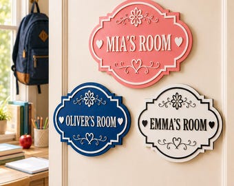 Personalized Door Sign, Custom Name Plaque for Kids Bedroom or College Dorm, Student Room Decor, Back to School Gift