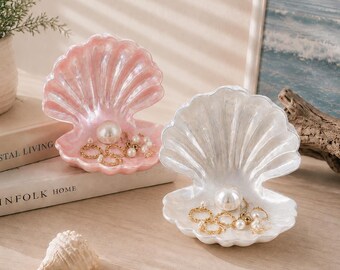 Küsten-Deko-Akzent, Muschelschale in Perlmutt-Optik, Strandhaus-Deko, Küsten-Deko