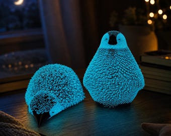 Pingüino que brilla en la oscuridad, figura de pingüino adorable, decoración para escritorio de oficina, regalo para amantes de los pingüinos