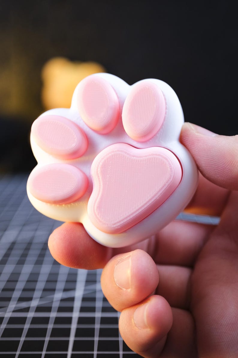 3D Printed Cat Paw Fidget Toy ,mechanical Clicker Keychain, Stress ...
