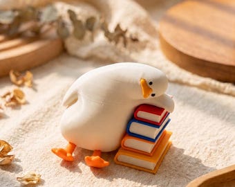 Regalo para amantes de los libros, figura de pato cansado, decoración para el rincón de lectura, decoración divertida para el escritorio, regalo para personas agotadas, regalo para la salud mental