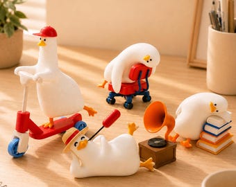 Colección de figuras de patos que cambian de humor, decoración divertida para el escritorio, pato de apoyo emocional, set de regalo para compañeros de trabajo.
