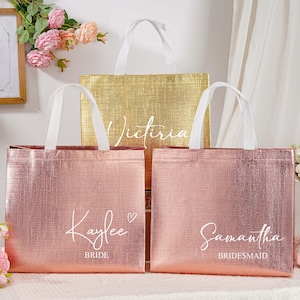 Personalized Bridesmaid Name Gift Bags, Custom Wedding Party Gift Bag, Bachelorette Party Bag, Birthday Gift Bags, Thank You Gift Bags