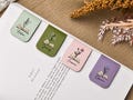 Leather Birth Flower Bookmark With Name, Custom Magnetic Bookmark With Birth Flower, Custom Name Bookmark, Birthday Gift For Book Lover product logo