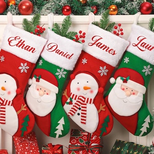 2025 Embroidered Christmas Stocking, Personalized 3D Christmas Stocking With Name, Custom Family Christmas Stockings, Christmas Decor Gift