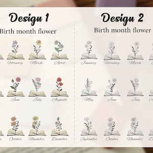 Marcapáginas magnético personalizado con la flor de nacimiento, marcapáginas de cuero con nombre personalizado, regalo de cumpleaños para amantes de los libros. imagen 7