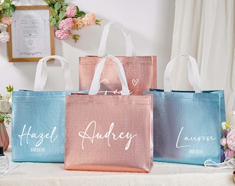 Custom Wedding Gift Bag, Personalized Bridesmaid Name Gift Bags, Bridal Party Gift Bags, Bachelorette Party Bag, Thank You Gift Bags