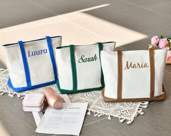 Custom Canvas Tote Bags, Bridesmaid Gift Bag, Personalized Embroidered Tote Bag With Name, Bachelorette Party Gift, Bridesmaid Proposal Gift