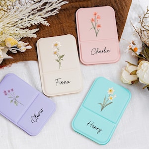 Customized Small Mirror With Name, Folding Makeup Mirror, Square Makeup Mirror Gift, Travel Makeup Mirror, Bridesmaid Gift, Gift For Her