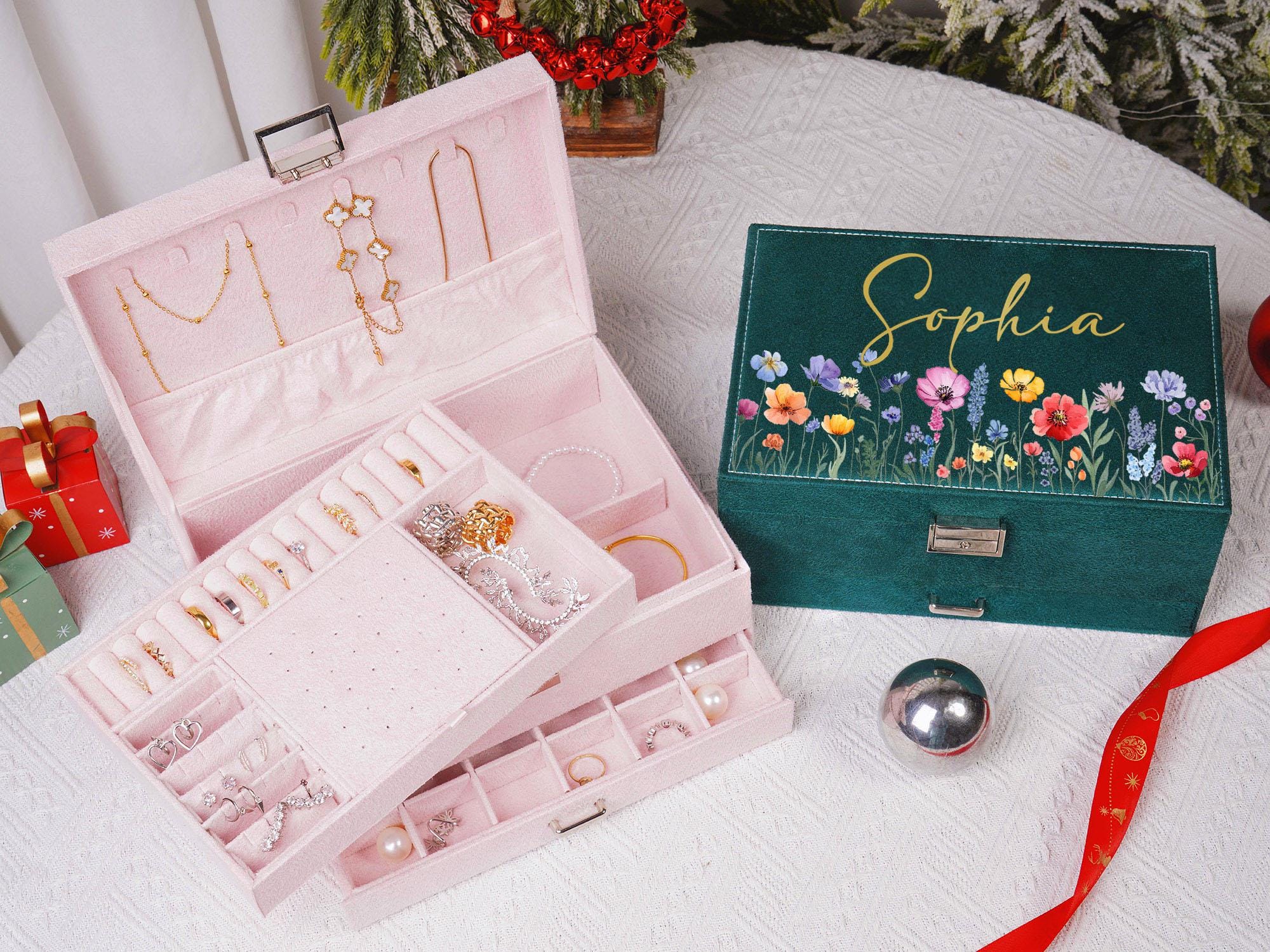 カスタムメイドの大型ジュエリーボックス、女性用ジュエリーボックス