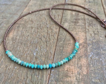 Dainty Turquoise Necklace, Turquoise Necklace, Stack Necklace, Turquoise Bead Necklace, Turquoise Choker, Bead Jewelry, Boho Jewelry